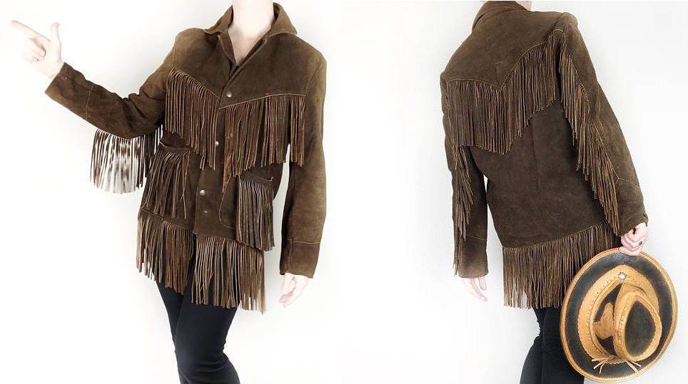 Cowgirl Brown Suede Leather Fringe Jacket WWJ630