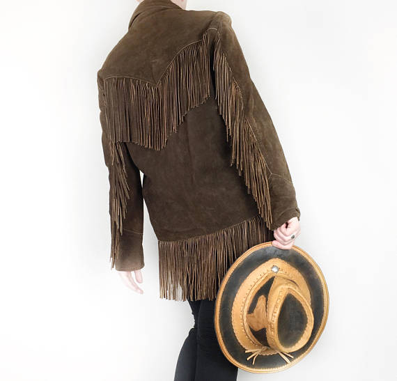 Cowgirl Brown Suede Leather Fringe Jacket WWJ630