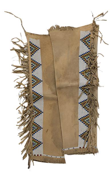 Native American Style Fringe Beaded Leather Chaps Leggings NCP101