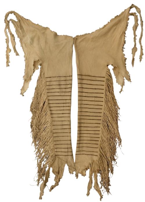 Native American Style Fringe Tan Leather Chaps Leggings NCP164