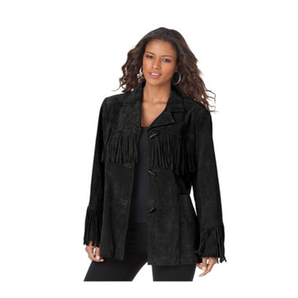 Cowgirl Brown Suede Leather Fringe Jacket Coat WWJ761