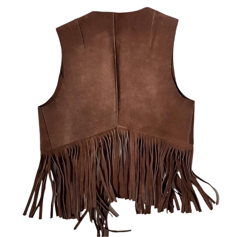 Cowgirl's Brown Suede Leather Fringe Vest CGV486