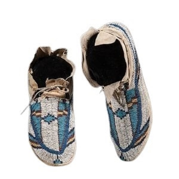 Old Native American Style Beaded Powwow Beaded Moccasin MC613