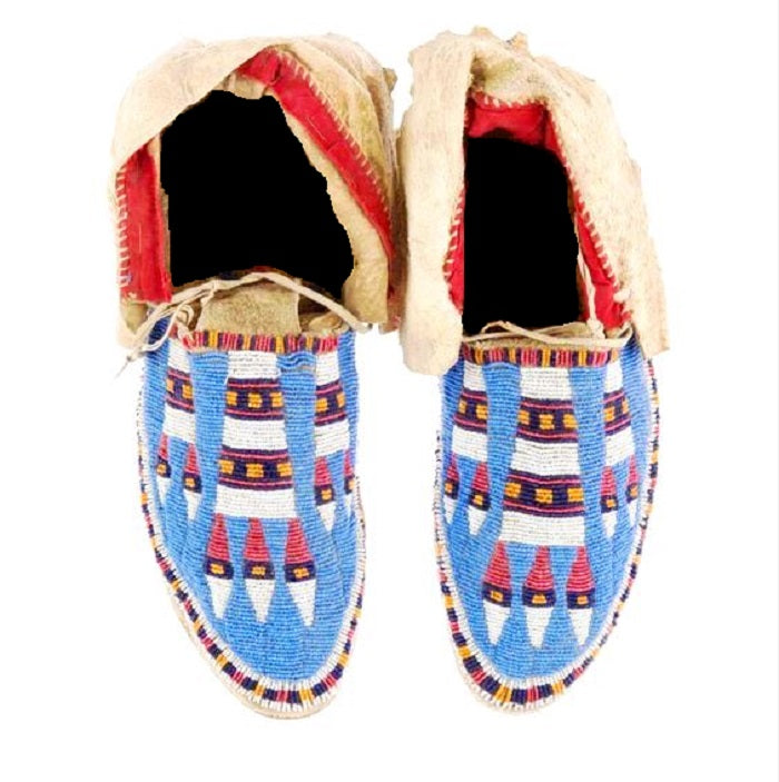 Old Native American Style Beaded Powwow Beaded Moccasin MC638