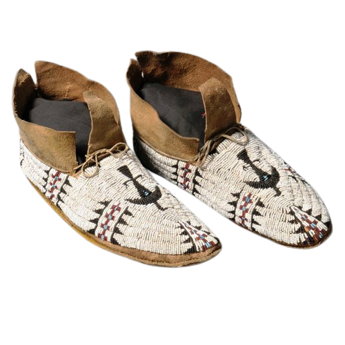 Old Native American Style Beaded Powwow Beaded Moccasin MC645