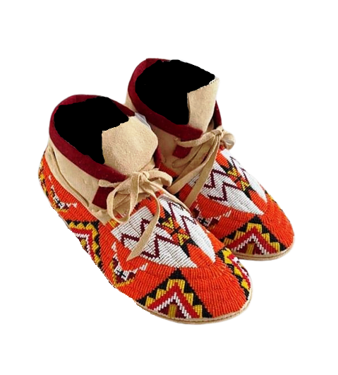 Old Native American Style Beaded Powwow Beaded Moccasin MC652