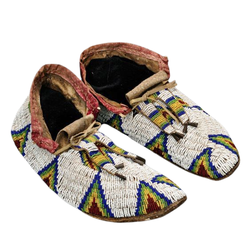 Old Native American Style Beaded Powwow Beaded Moccasin MC654