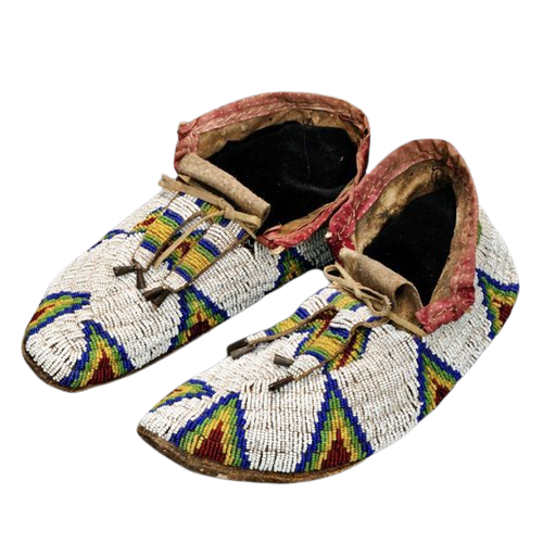 Old Native American Style Beaded Powwow Beaded Moccasin MC654