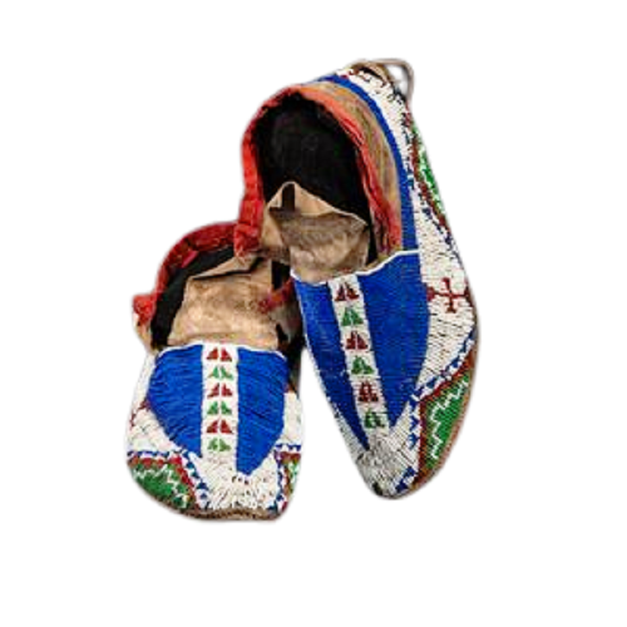 Old Native American Style Beaded Powwow Beaded Moccasin MC656