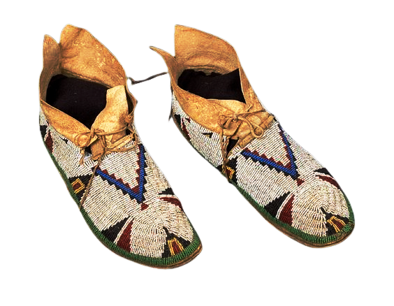 Old Native American Style Beaded Powwow Beaded Moccasin MC663