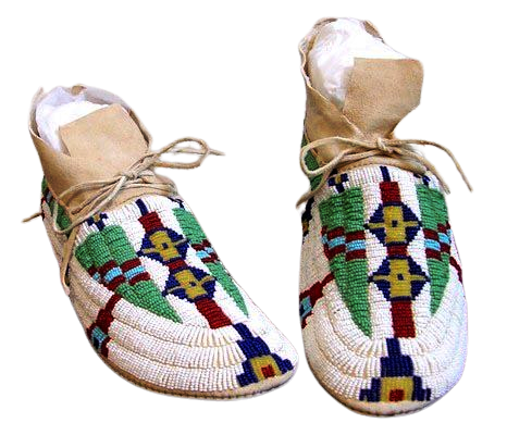 Old Native American Style Beaded Powwow Beaded Moccasin MC666