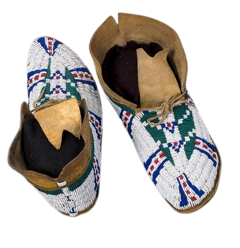 Old Native American Style Beaded Powwow Beaded Moccasin MC671