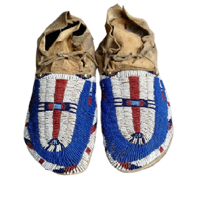 Old Native American Style Beaded Powwow Beaded Moccasin MC672