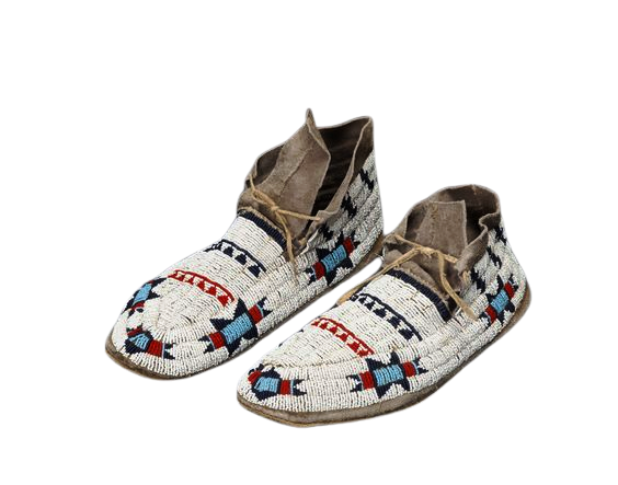 Old Native American Style Beaded Powwow Beaded Moccasin MC674