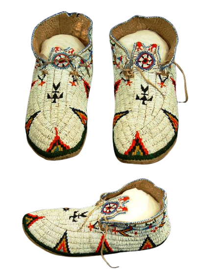 Old Native American Style Beaded Powwow Beaded Moccasin MC676