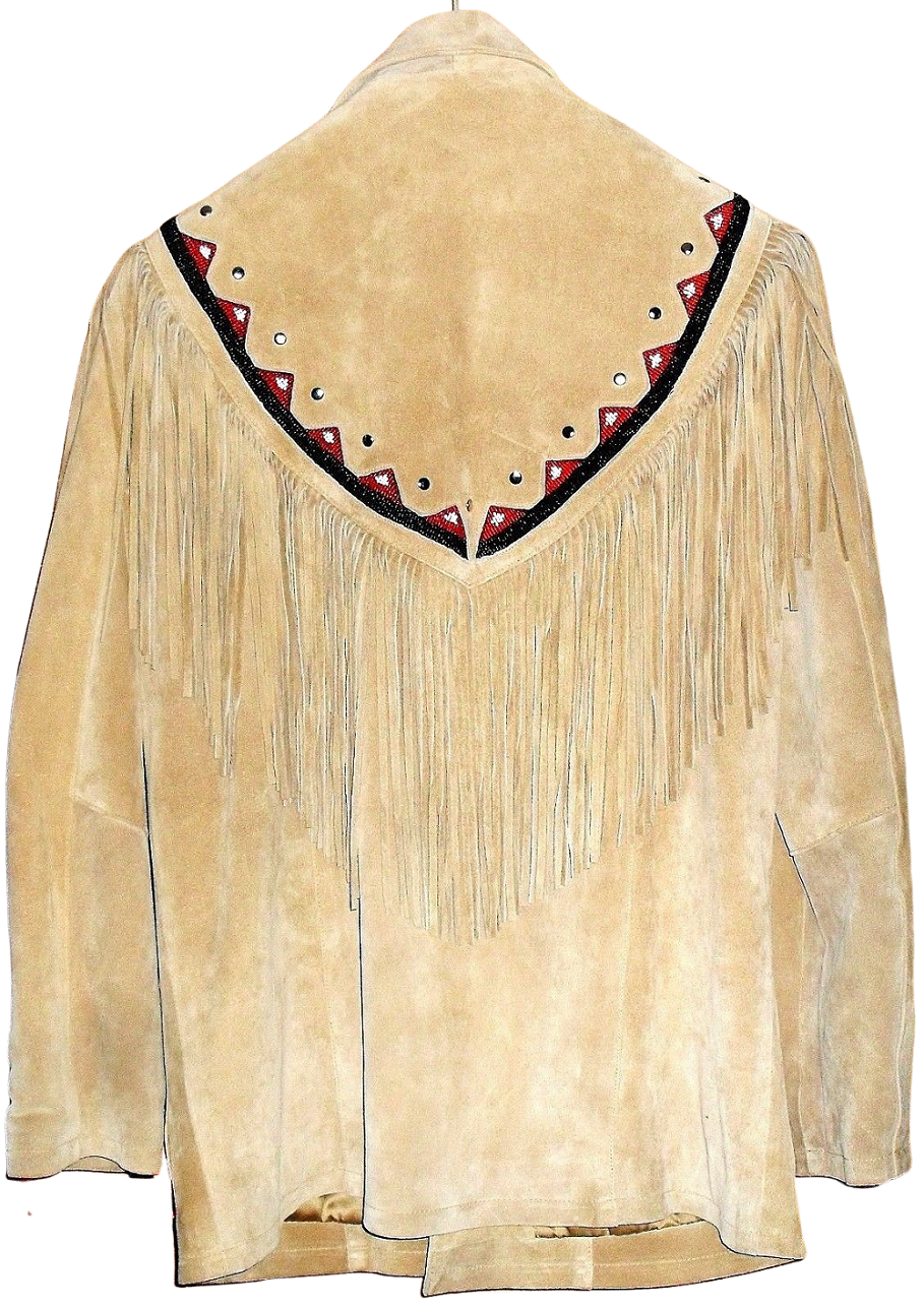 Buckskin Jacket Western Beige Suede Leather Fringes Jacket MWJ505