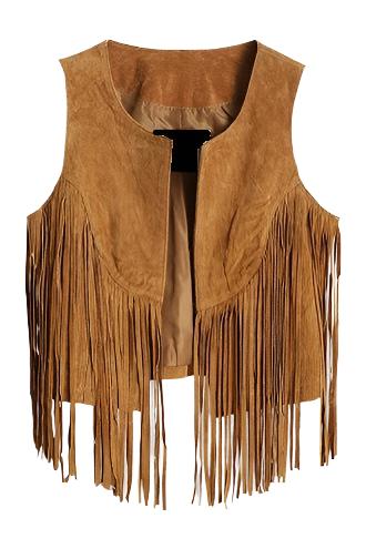 Cowgirl's Western Brown Suede Leather Fringe Vest CGV412