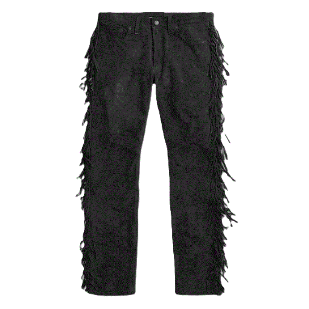 Mens New Brown Buckskin Suede leather Western Hippy Fringe Pants WBP-108