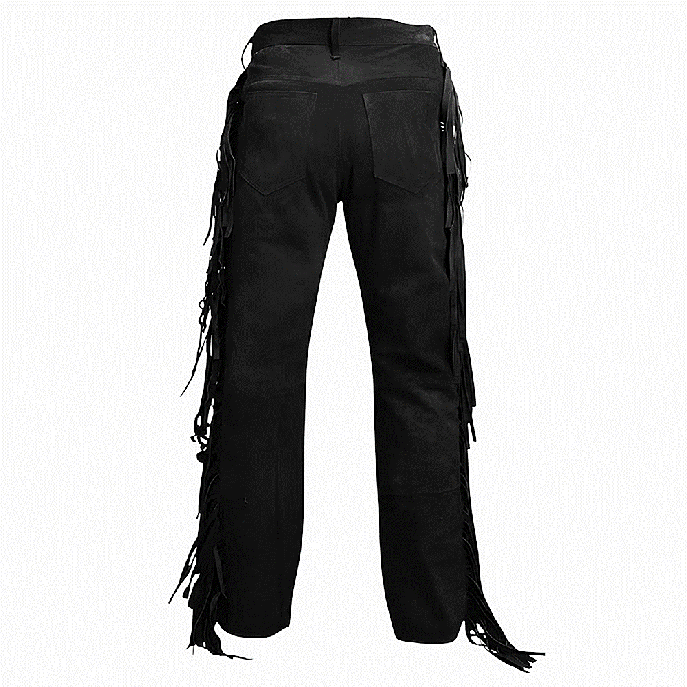 Mens New Brown Buckskin Suede leather Western Hippy Fringes Pants WBP-106