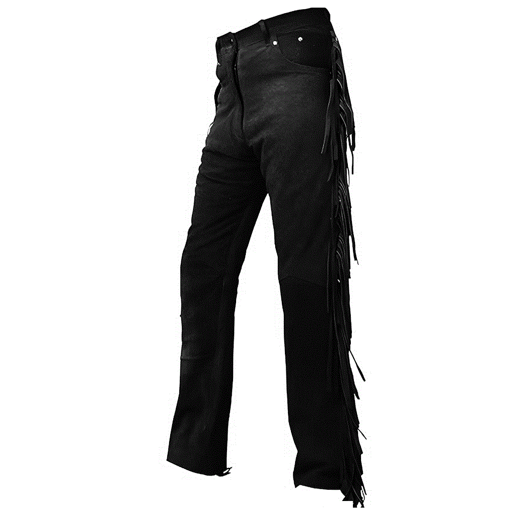 Mens New Brown Buckskin Suede leather Western Hippy Fringes Pants WBP-106