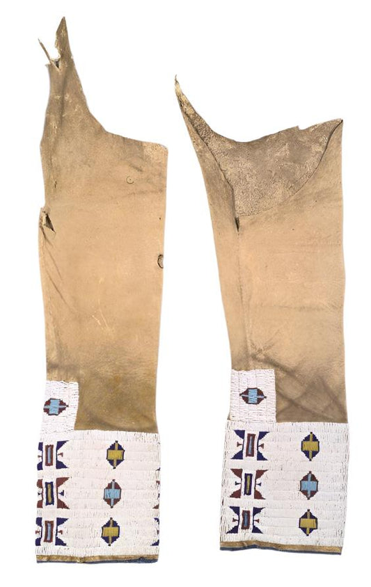 Native American Woman's Leather Beaded Leggings NCP302