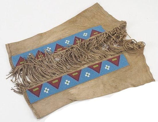 Native American Style Beaded Tan Leather Chaps Leggings NCP198