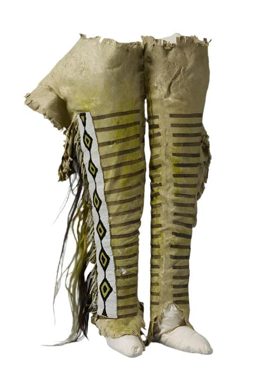 Native American Style Beaded Leather Chaps BlackFeet Leggings NCP209