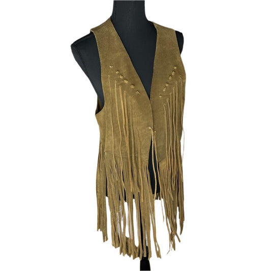 Cowgirl's Brown Suede Leather Fringe Vest CGV482