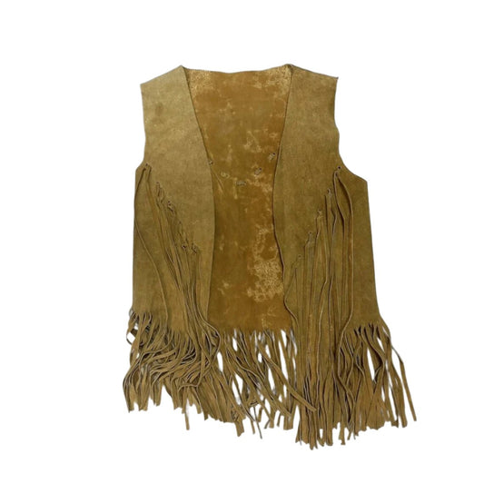 Cowgirl's Western Brown Suede Leather Fringe Vest CGV481