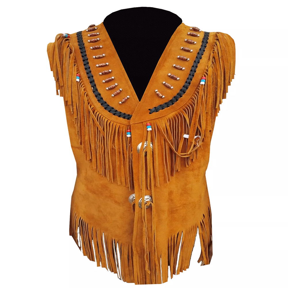 Cowgirl's Western Brown Suede Leather Fringe Vest CGV401