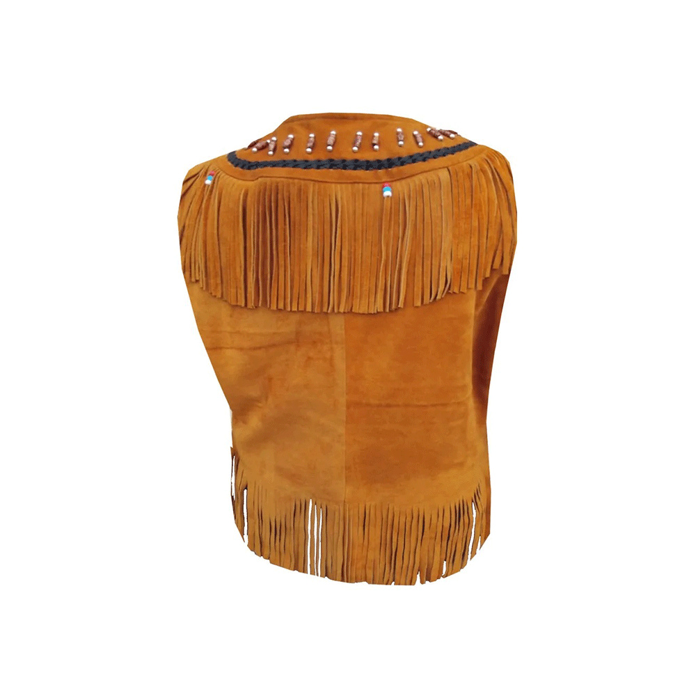 Cowgirl's Western Brown Suede Leather Fringe Vest CGV401