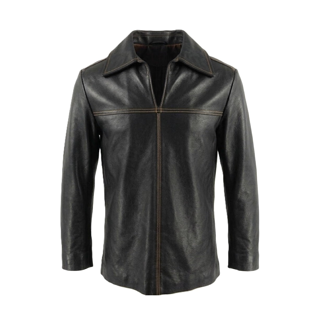 Black mountain man leather shirt on a white background