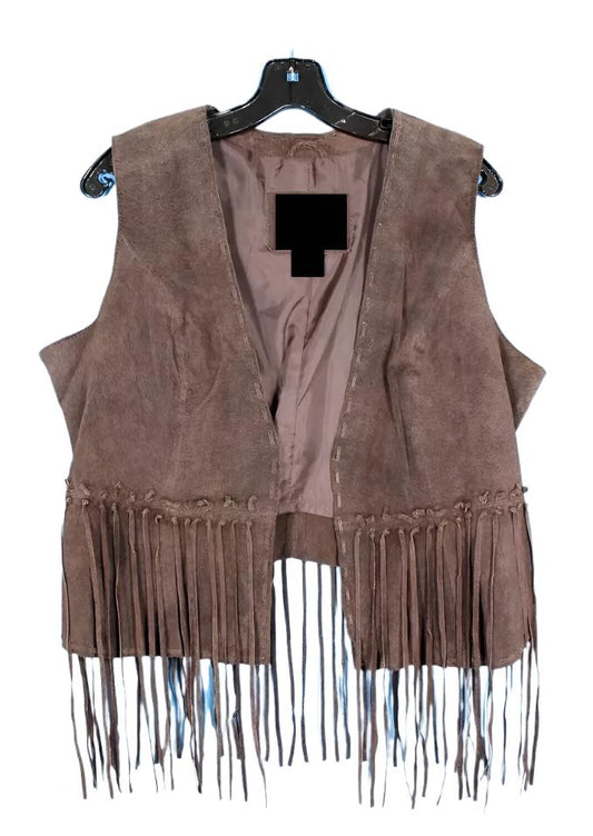 Cowgirl's Brown Suede Leather Fringes Vest CGV480