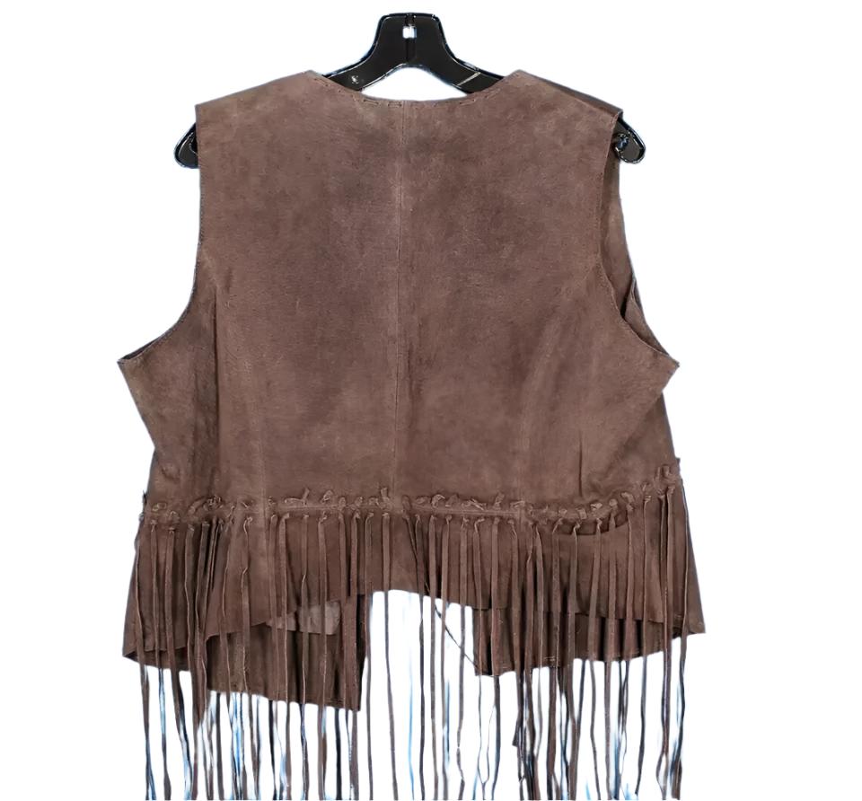 Cowgirl's Brown Suede Leather Fringes Vest CGV480