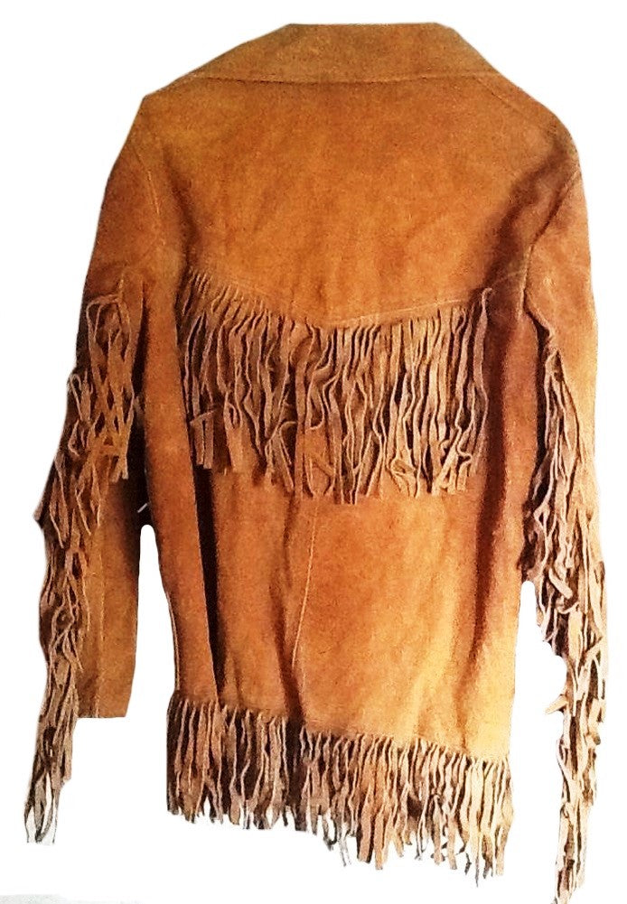 Western Brown Suede Leather Fringe Suits Jacket & Pant WJP102