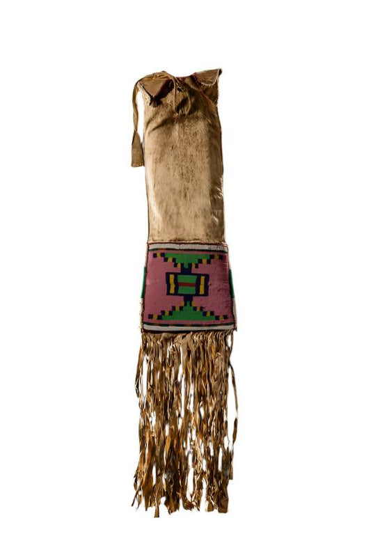 Old Native American Style Buckskin Hide Beaded Tobacco Pipe Bag NPB101