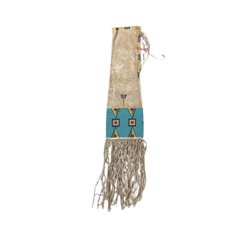 Old Native American Style Buckskin Hide Beaded Tobacco Pipe Bag NPB102