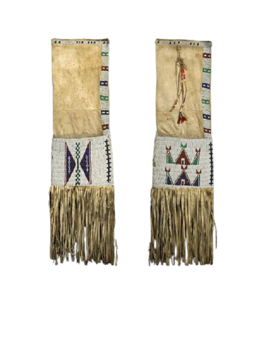 Old Native American Style Buckskin Hide Beaded Tobacco Pipe Bag NPB106