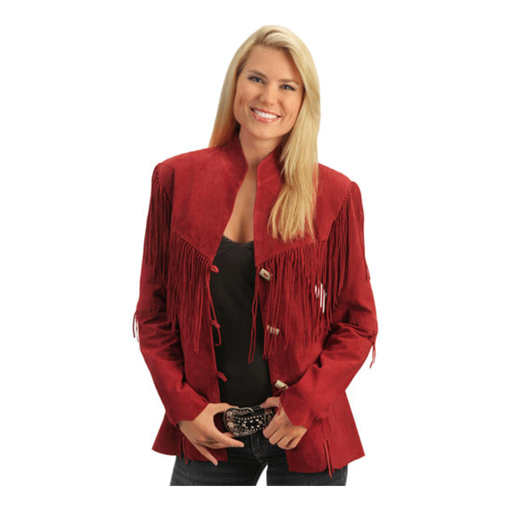 Cowgirl Brown Suede Leather Fringe Jacket Coat WWJ761