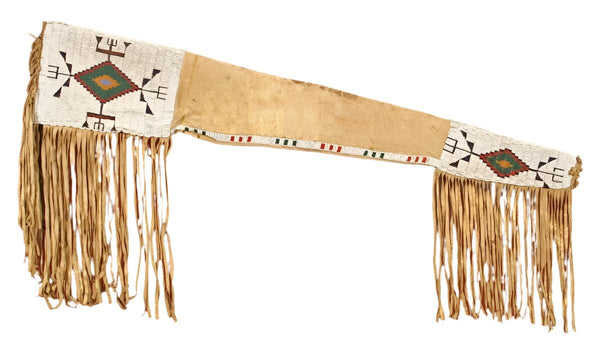Native American Beaded Style Rifle Scabbard Leather Sheath Fringe NRF1 ...