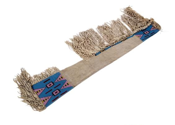 Native American Beaded Style Rifle Scabbard Leather Sheath Fringe NRF1330