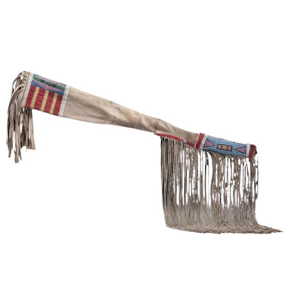 Native American Beaded Style Rifle Scabbard Leather Sheath Fringe NRF1400