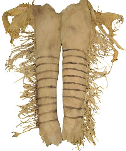 Native American Style Fringe Tan Leather Chaps Leggings NCP169