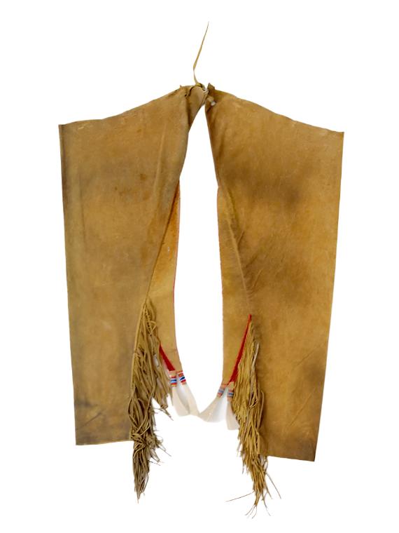 Native American Style Fringe Tan Leather Chaps Leggings NCP170