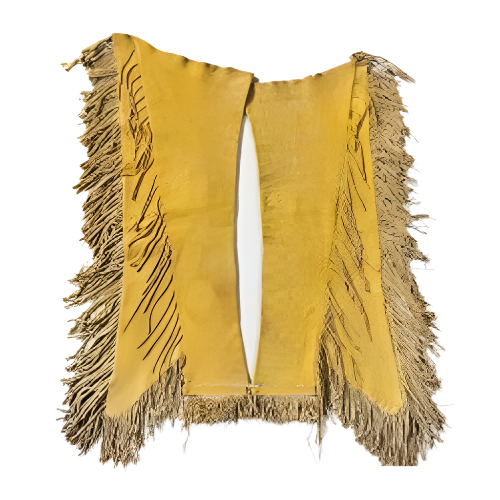 Native American Style Fringe Tan Leather Chaps Leggings NCP172