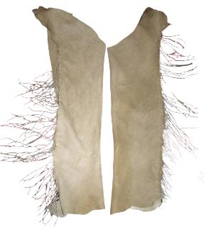 Native American Style Fringe Beige Leather Chaps Leggings NCP174