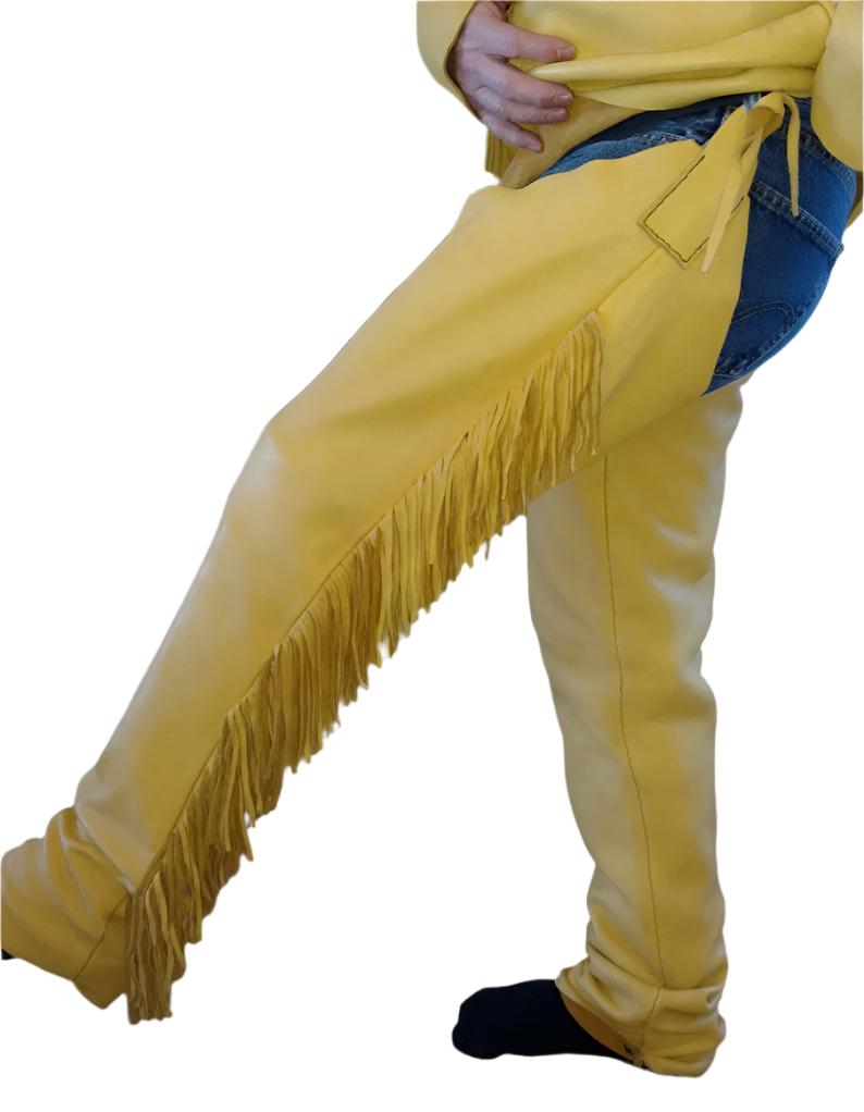 Native American Style Fringe Leather Chaps Leggings NCP176