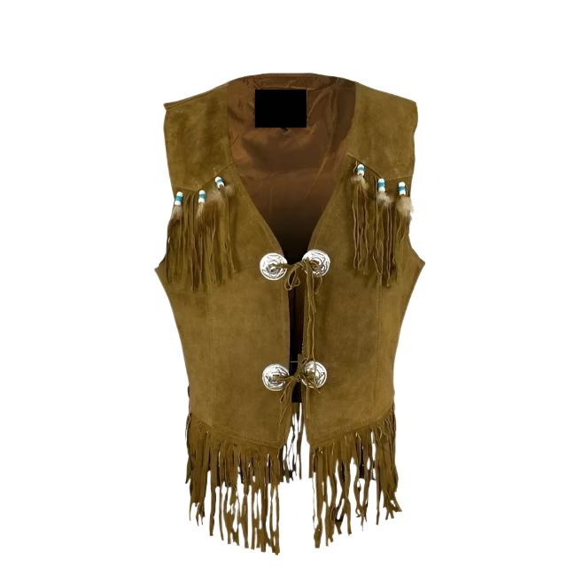 Cowgirl's Brown Suede Leather Fringe Vest CGV475