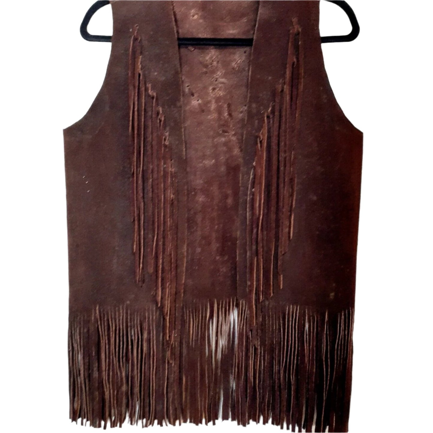 Cowgirl's Dark Brown Suede Leather Fringe Vest CGV471