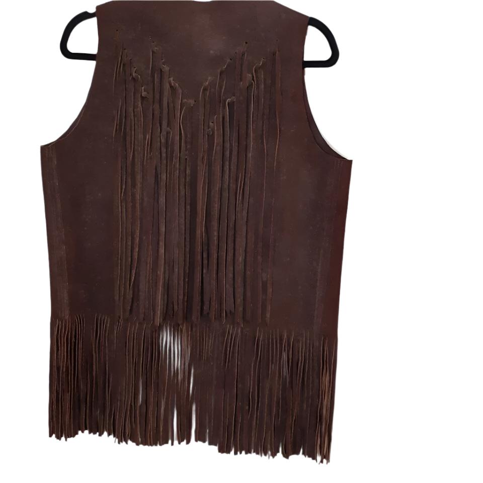 Cowgirl's Dark Brown Suede Leather Fringe Vest CGV471